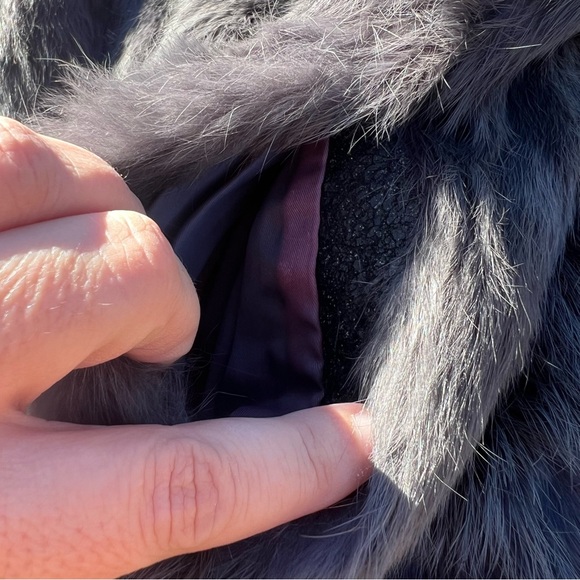 Gray Rabbit Fur Short Coat Size Large - Picture 3 of 8